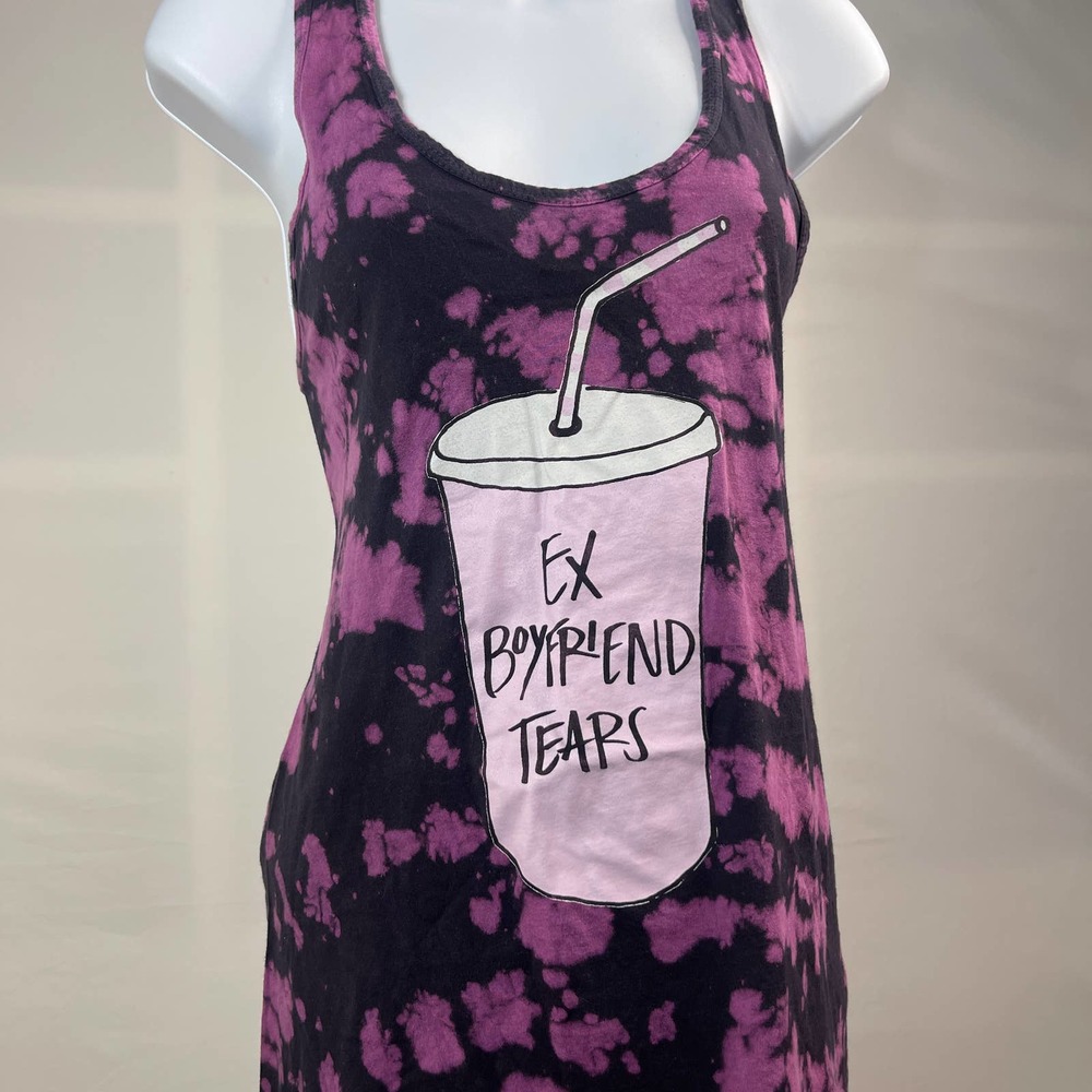 Ex Boyfriend Tears purple tie dye tank top size M